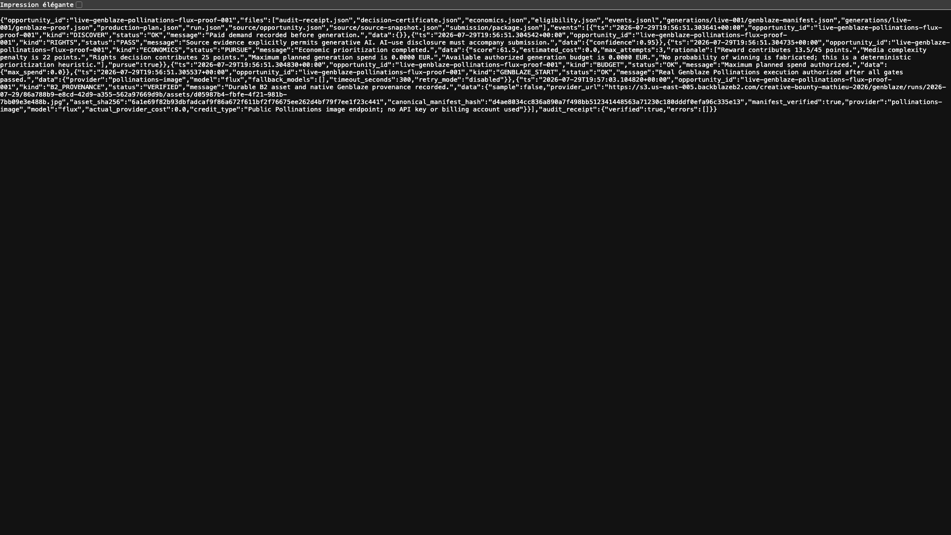 Evidence endpoint
